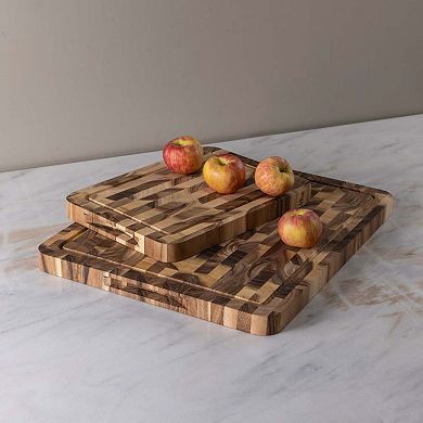 Acacia End Grain Rectangular Cutting Board Large