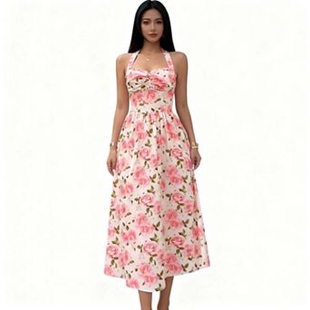 Trendsi Floral Halter Midi Dress