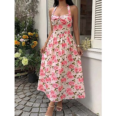 Trendsi Floral Halter Midi Dress