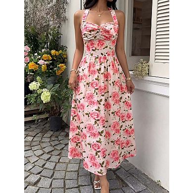 Trendsi Floral Halter Midi Dress