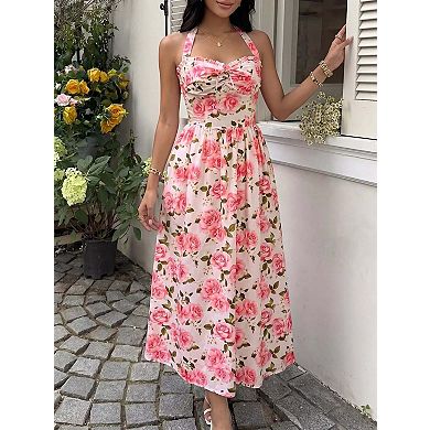Trendsi Floral Halter Midi Dress