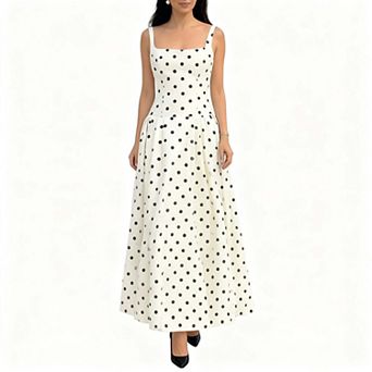 Trendsi Polka Dot Square Neck Maxi Dress