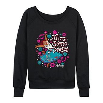 Women's Disney's Encanto Mirabel "Mira Cómo Florezco" Floral French Terry Long Sleeve Tee