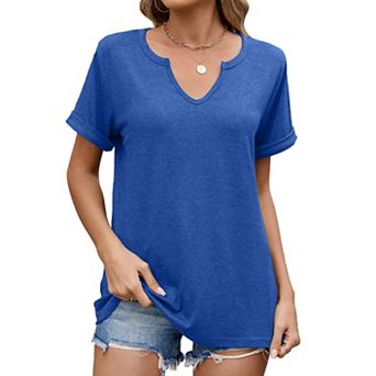 Women's V-Neck Basic Short Sleeve Summer Casual Top