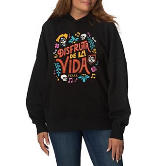 Women's Disney / Pixar's "Disfruta de la Vida" Oversized Fleece Hoodie Sweatshirt