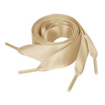 2 Pairs Satin Flat Ribbon Women Shoelaces Sneakers Canvas Shoestrings 51.2"