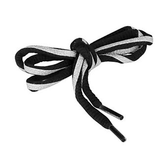 2 Pairs Round Reflective Colorful Stripes Oval Shoelaces for Sneakers 55"