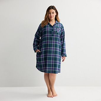 Plus Size Sonoma Goods For Life® Flannel Sleepshirt Dress