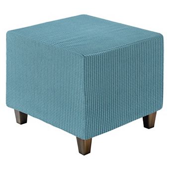 Elegant Ottoman Cover Square, Jacquard Slipcover for Home Furniture Protection
