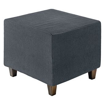 Elegant Ottoman Cover Square, Jacquard Slipcover for Home Furniture Protection