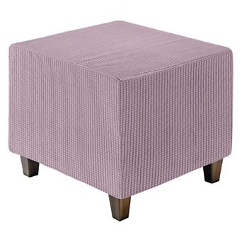 Elegant Ottoman Cover Square, Jacquard Slipcover for Home Furniture Protection