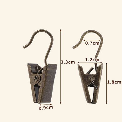 0.7cm 10Pcs Curtain Hook with Clips, Curtain Clips for Decoration Craft Display
