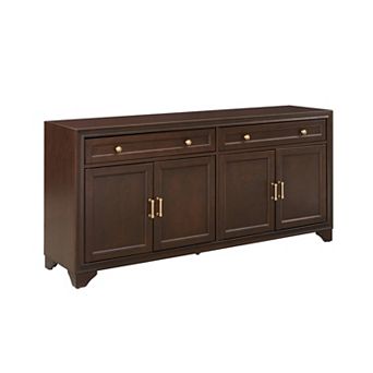 Crosley Furniture Tara Sideboard with Adjustable Shelves & Full-Extension Drawers