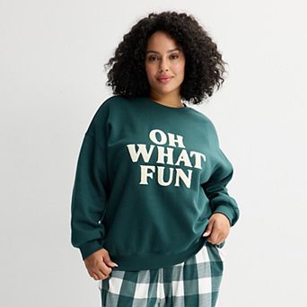 Plus Size Sonoma Goods For Life® Holiday Graphic Crewneck Sweatshirt