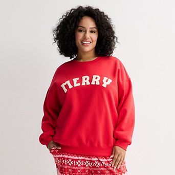 Plus Size Sonoma Goods For Life® Holiday Graphic Crewneck Sweatshirt