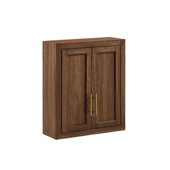 Crosley Furniture Savannah Wall Storage Cabinet with Adjustable Shelves