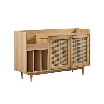 Crosley Furniture Maeve Record Player Cabinet With Vinyl Storage for Up to 300 Records
