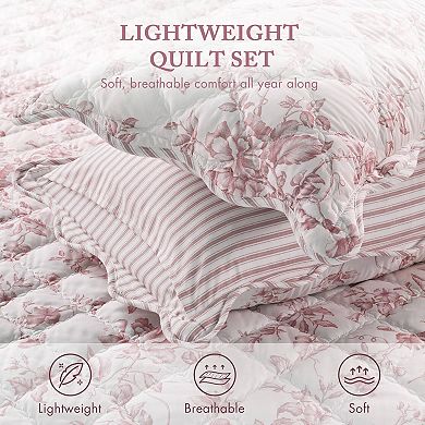 Madison Park Essentials Colette Reversible Floral Quilt Set