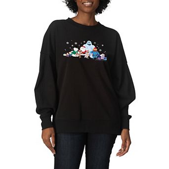 Women's Rudolph The Red Nosed Reindeer Oversized Fleece Crew Sweatshirt