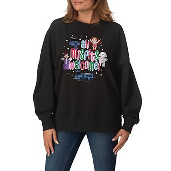 Women's Rudolph The Red Nosed Reindeer Oversized Fleece Crew Sweatshirt