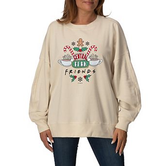 Women's Friends Holiday Central Perk Oversized Fleece Crew Sweatshirt