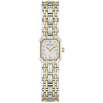 Bulova Women's Two-Tone Stainless Steel Rectangular Bracelet Watch - 98P237