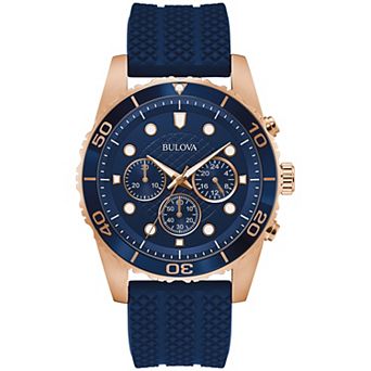 Bulova Sport Men’s 43mm Stainless Steel Chrono Silicone Strap Watch - 98A299