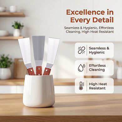 3-Piece Heat-Resistant Kitchen Spatula Set, Dishwasher Safe, Ideal for Flipping