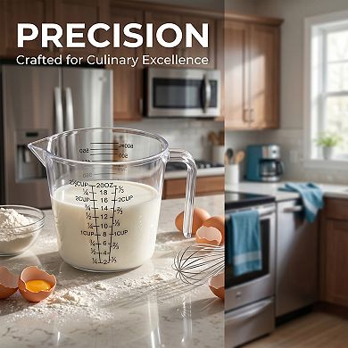 Measuring Cup with Clear Marks for Accurate Liquid Measurement Small: 600ml Large: 1000ml