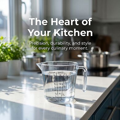 Measuring Cup with Clear Marks for Accurate Liquid Measurement Small: 600ml Large: 1000ml