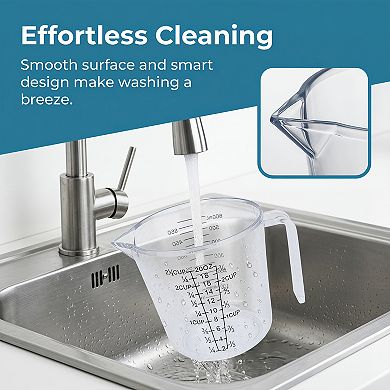 Measuring Cup with Clear Marks for Accurate Liquid Measurement Small: 600ml Large: 1000ml