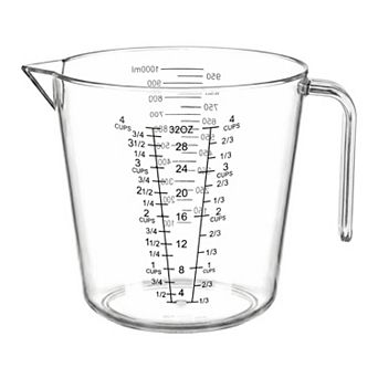 Measuring Cup with Clear Marks for Accurate Liquid Measurement Small: 600ml Large: 1000ml