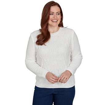 Women's Alfred Dunner Cable Pullover Chenille Sweater