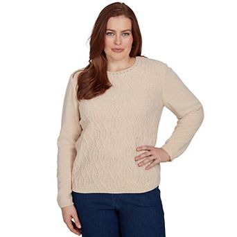 Women's Alfred Dunner Cable Pullover Chenille Sweater