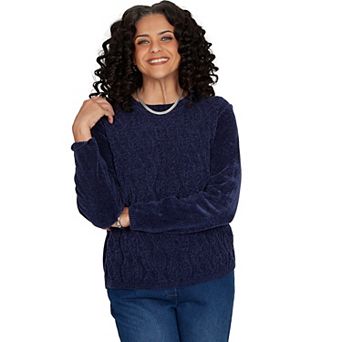 Women's Alfred Dunner Cable Pullover Chenille Sweater