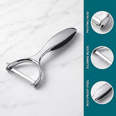 Stainless Steel Vegetable Peeler, Durable Potato Peeler with Round Handle for Kitchen