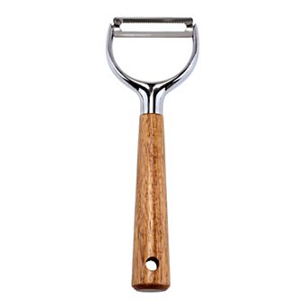 Wood Apple Peeler, Durable Potato Peeler with Ergonomic Handle for Kitchen