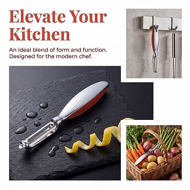 Stainless Steel Vegetable Peeler with Ergonomic Handle - Durable Tool for Kitchen Use