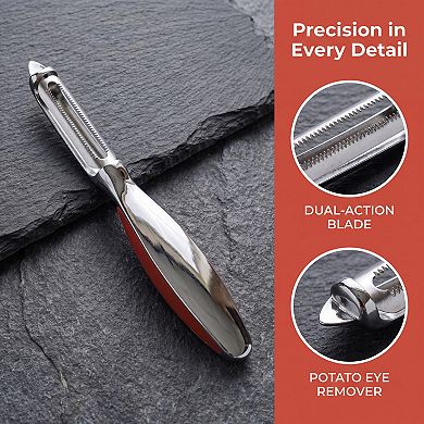 Stainless Steel Vegetable Peeler with Ergonomic Handle - Durable Tool for Kitchen Use
