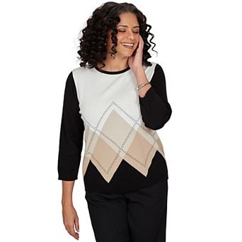Women's Alfred Dunner Argyle Beaded Sweater