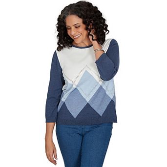 Women's Alfred Dunner Argyle Beaded Sweater