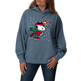 Women's Peanuts Snoopy Holiday Oversized Fleece Hoodie Sweatshirt