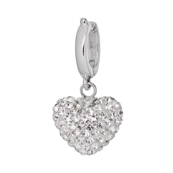 Individuality Beads Sterling Silver Crystal Heart Charm