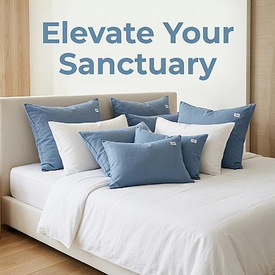 2 Pack Cotton Pillowcase, Smooth Cooling Pillow Cases Envelope Closure, Pillow Covers for Women Men