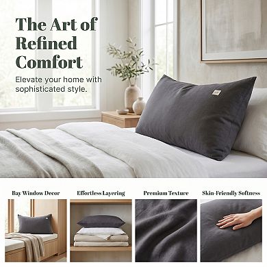 2 Pack Cotton Pillowcase, Smooth Cooling Pillow Cases Envelope Closure, Pillow Covers for Women Men