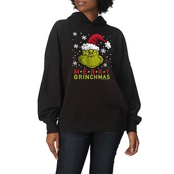 Women's Dr. Seuss The Grinch Oversized Fleece Hoodie Sweatshirt