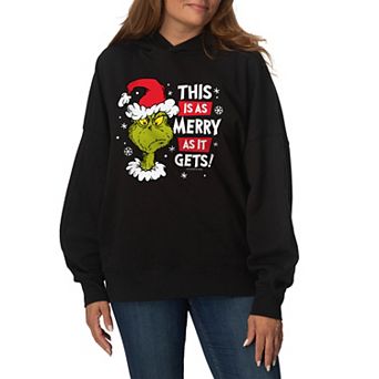 Women's Dr. Seuss The Grinch Oversized Fleece Hoodie Sweatshirt