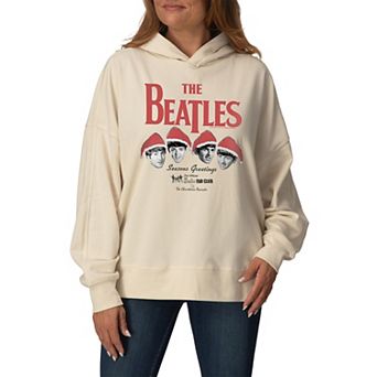 Women's The Beatles Seasons Greetings Oversized Fleece Hoodie Sweatshirt