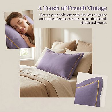 2 Pcs Cotton Pillowcase, Smooth Cooling Pillow Cases Envelope Closure, Durable Bedding Pillow