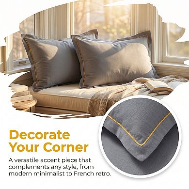2 Pcs Cotton Pillowcase, Smooth Cooling Pillow Cases Envelope Closure, Durable Bedding Pillow